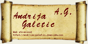 Andrija Galetić vizit kartica